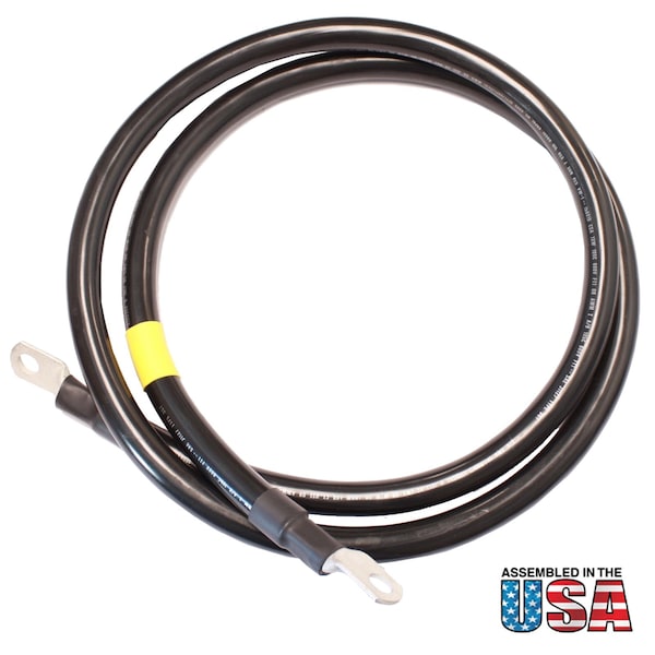 AWG No 2/0 Black Battery Interconnect Cable 5 Ft 3/8 Lugs